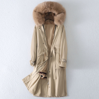 2019冬季新款兔毛内胆派克服皮时尚狐狸毛领长款女外套