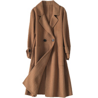 憨厚皇后羊毛双面毛呢外套时尚新款女士春秋长款休闲呢子大衣