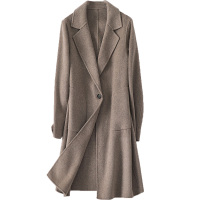 憨厚皇后100%羊毛双面毛呢外套女士春秋时尚新款呢子大衣长款