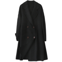 憨厚皇后100%羊毛双面毛呢外套女春秋时尚新款中长款呢子大衣