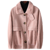 憨厚皇后羊毛羊剪绒大衣女复合皮毛一体外套海宁秋冬休闲新款