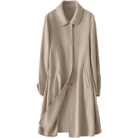 憨厚皇后全羊毛双面毛呢外套女士春秋时尚新款长款呢子大衣