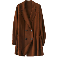 憨厚皇后 全羊毛双面毛呢外套女春秋时尚新款呢子大衣中长款休闲