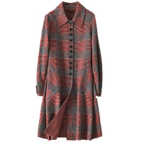 帕波仕蒂全羊毛双面毛呢外套女士春秋时尚新款呢子大衣长款休闲