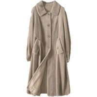 憨厚皇后颗粒羊剪绒大衣2020年秋冬时尚长款女士复合皮毛一体外套