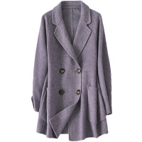 憨厚皇后全羊毛双面毛呢外套女春秋时尚新款呢子大衣中长款