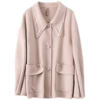 憨厚皇后羊双面毛呢外套女士春秋时尚新款呢子大衣宽松休闲潮