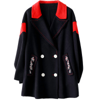 憨厚皇后羊毛双面毛呢外套女春秋时尚新款呢子大衣休闲中长款