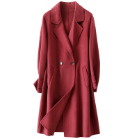 憨厚皇后双面毛呢外套女士春秋时尚新款羊毛呢子大衣休闲长款01A