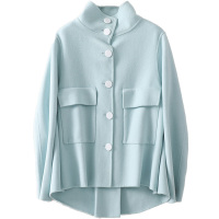 憨厚皇后羊毛双面毛呢外套女春秋时尚新款呢子大衣休闲中长款