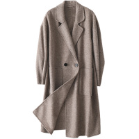 憨厚皇后双面毛呢外套女士春秋时尚新款羊毛呢子大衣休闲宽松长款