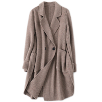 憨厚皇后双面毛呢外套女士春秋时尚新款羊毛呢子大衣休闲长款22A