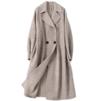 憨厚皇后羊毛双面毛呢外套女士春秋时尚新款呢子大衣休闲长款