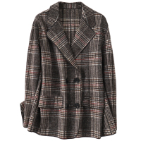 憨厚皇后羊毛双面毛呢外套女春秋时尚新款呢子大衣休闲中长款