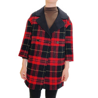 憨厚皇后双面毛呢外套女2021春季新款西装领休闲外套时尚长款风衣