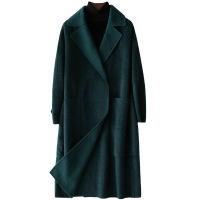 憨厚皇后双面毛呢外套女长款2021春季新款西装领呢子大衣风衣外套