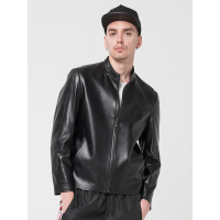 汤尼保罗TONYPAULO男款成熟稳重休闲百搭长袖夹克款式真皮皮衣