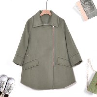 汤尼保罗韩版宽松羊毛大衣绿色