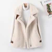 汤尼保罗颗粒绒休闲无袖羊毛外套白色