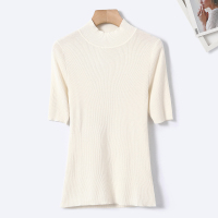 汤尼保罗百搭高领短袖羊毛衫