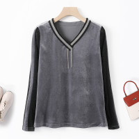 汤尼保罗撞色显瘦百搭T恤灰色