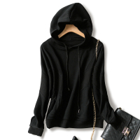 汤尼保罗休闲百搭连帽卫衣黑色