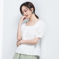 汤尼保罗韩版方领露背宽松T恤