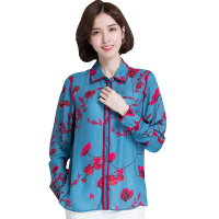 恒源祥女士衬衫春装款100%桑蚕丝衬衫女长袖衬衣