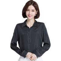 恒源祥女士衬衫春装款纯色真丝女长袖桑蚕丝衬衣春季上衣