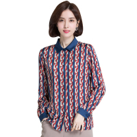 恒源祥女士衬衫春夏季款桑蚕丝衬衫真丝衬衣女长袖上衣