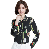 恒源祥女士衬衫袖春季款100%桑蚕丝上衣真丝衬衫女衬衣