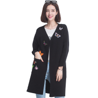 恒源祥女士针织开衫春装款女装中长款毛衣开衫大衣外搭针织衫外套