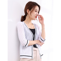 恒源祥女士针织开衫春款韩版百搭宽松防晒衣洋气外套短款针织衫