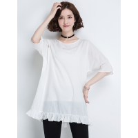 恒源祥女士短袖T恤 夏款半袖白色纯棉罩衫清纯少女T恤