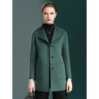 恒源祥女士毛呢大衣秋冬款时尚宽松双面呢羊毛大衣妈妈装大码毛呢外套