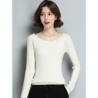 恒源祥女士羊毛衫秋冬款女V领100%纯羊毛衫毛衣纯色针织打底衫