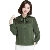 恒源祥女士桑蚕丝衬衫2020夏装款时尚百搭桑蚕丝长袖上衣