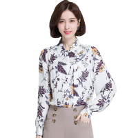 恒源祥女士100桑蚕丝衬衫新品2020夏印花衬衫女衬衣桑蚕丝上衣
