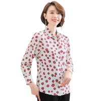 恒源祥女士桑蚕丝衬衫2020新款印花上衣女时尚OL气质衬衣