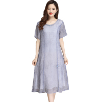 恒源祥女士连衣裙2020夏季新款含桑蚕丝连衣裙中长款女显瘦裙装