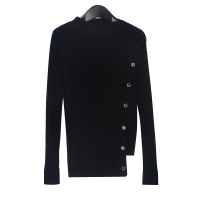 恒源祥女士羊毛衫2020新款秋冬纯羊毛女士纯色套头竖条纹打底针织衫毛衣