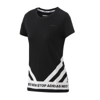 adidas阿迪达斯NEO女服运动服短袖T恤CD1249 黑色 L