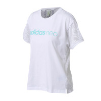 adidas阿迪达斯NEO女子短袖T恤透气运动休闲短袖BQ7031 L 白色