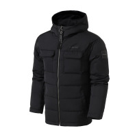 adidas阿迪达斯NEO男装连帽保暖运动休闲羽绒服DU2389 L DU2389黑色
