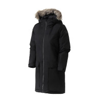 adidas女服棉服户外中长款保暖休闲运动服BQ6803 M BQ6803黑色