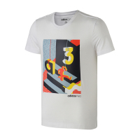 adidas阿迪达斯NEO男装运动休闲印花圆领套头短袖T恤EJ7063.
