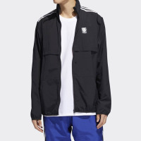 adidas阿迪达斯三叶草男装运动休闲小LOGO立领防风夹克外套DU8324.