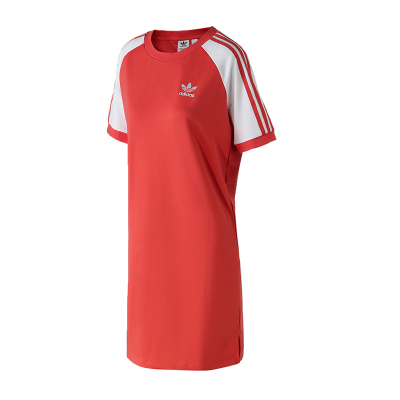 adidas阿迪达斯三叶草女装运动休闲小LOGO圆领连衣裙CY4759.