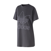 adidas阿迪达斯三叶草女装运动服大LOGO短袖T恤DU9983