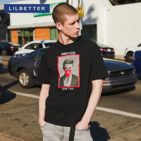 Lilbetter男士T恤 夏装宽松印花体恤纯棉上衣潮牌圆领帅气短袖男
